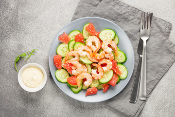 Fresh salad with seafood