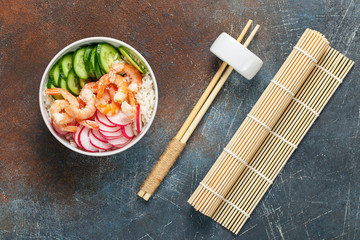 Hawaiian prawns poke bowl