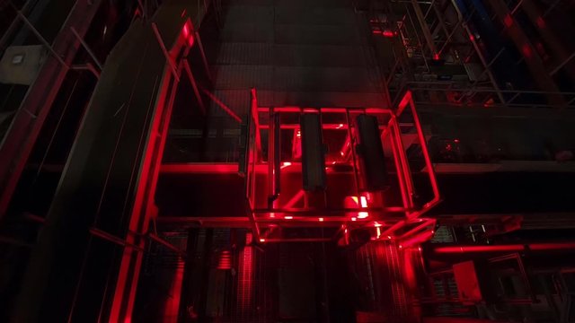 Packages Going Through High Tech Sensor On Conveyor Belt In Factory | Bird's Eye Shot | Amazon/UPS/FedEX | Freight Shipping