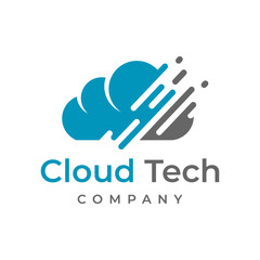 cloud tech logo design template