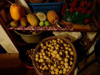 Seasonal fruits in The Land Below The Wind, Sabah, Malaysia. Borneo.     
