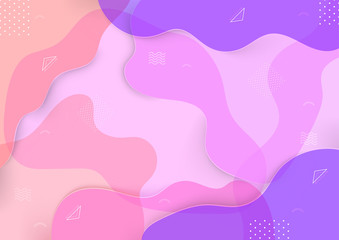 Colorful background design. Gradient according to the shapes. 3d fluid shapes composition. Abstract flat design background. Vector illustration.