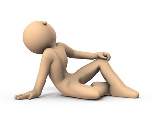 諦めて天を仰ぐキャラクター