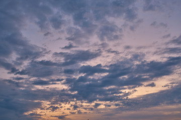 Clouds on the blue sky.
