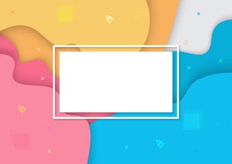 Colorful background design. Gradient according to the shapes. 3d fluid shapes composition. Abstract flat design background. Vector illustration.