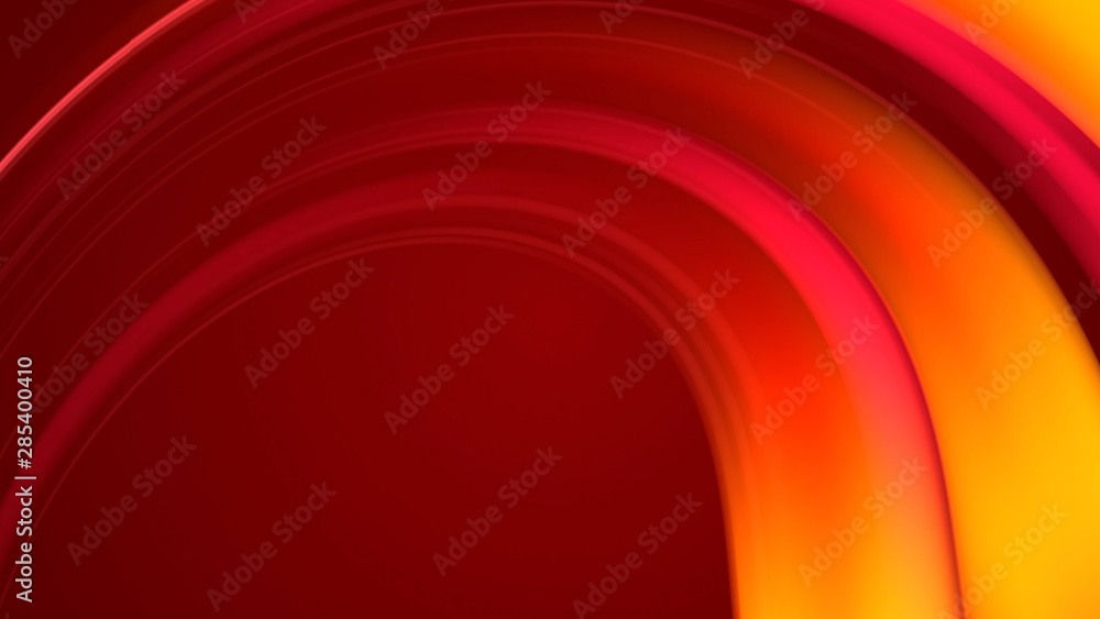 Poster 3d rendering of abstract background with red orange yellow twisted gradient of colors. beautiful mix