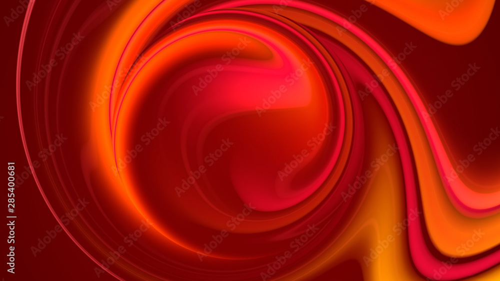 Poster 3d rendering of abstract background with red orange yellow twisted gradient of colors. beautiful mix
