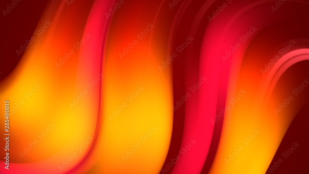 Poster 3d rendering of abstract background with red orange yellow twisted gradient of colors. beautiful mix