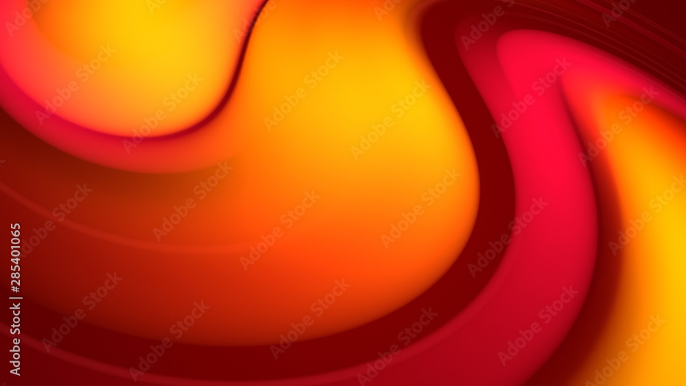 Aufkleber 3d rendering of abstract background with red orange yellow twisted gradient of colors. beautiful mix
