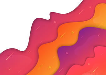 Colorful background design. Gradient according to the shapes. 3d fluid shapes composition. Abstract flat design background. Vector illustration.