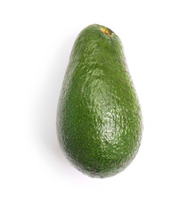 Ripe avocado on white background