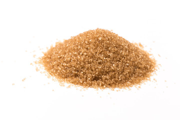 brown sugar isolated on white background. Top view.