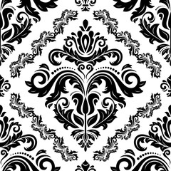 Orient classic pattern. Seamless abstract background with vintage elements. Orient black and white background. Ornament for wallpaper and packaging