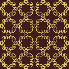 Seamless background for your designs. Modern ornament. Geometric abstract golden pattern