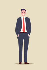 Businessman boss isolated. Vector flat style illustration