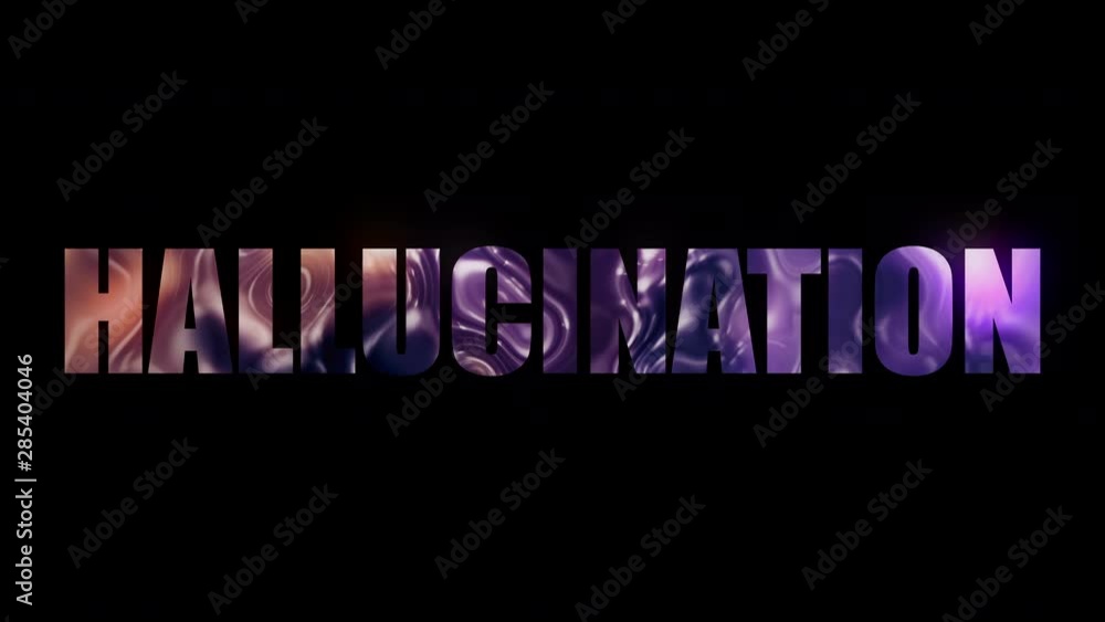 Aufkleber word hallucination of letters with a effect of plasma, 3d rendering background, computer generated