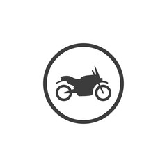 Motorcycle, transport icon. Vector illustration, flat design.