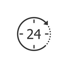 24, assistance, support, shopping icon. Vector illustration, flat design.