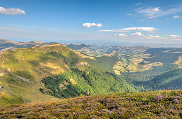 Panorama from the Puy Mary mountain, Cantal, France