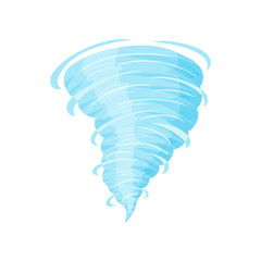 Tornado. Hurricane. Cyclone. Cartoon and flat style. Vector illustration on white background.