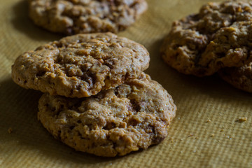 oatmeal cookies on brown craft paper