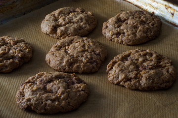 oatmeal cookies on brown craft paper