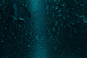 Texture of water droplets in turquoise. Makro, close-up.