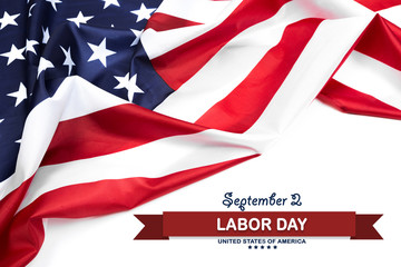 Happy Labor day banner, american patriotic background - Image