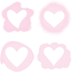 Watercolor hearts for valentines day, wedding anniversary template