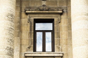 Front view design of old window frame