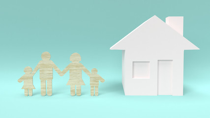   family group wood die cut for home concept.