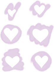 Watercolor hearts for valentines day, wedding anniversary template