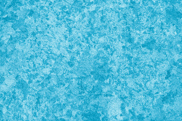 Bright blue background. Paint stains and spots on drawing, art backdrop. Aquarelle painting in modern style. Abstract paper texture. Cyan inks. Colour print. Mottled frame, spotty watercolour card.
