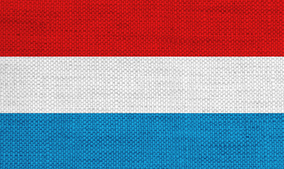 Fahne von Luxemburg auf altem Leinen