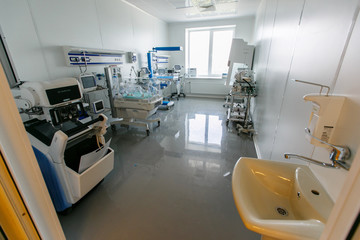 Fototapeta na wymiar New hospital ward with all necessary medical equipment