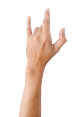 Obraz premium Male asian hand gestures isolated over the white background.