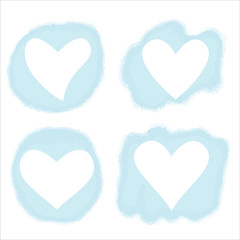 Watercolor hearts for valentines day, wedding anniversary template