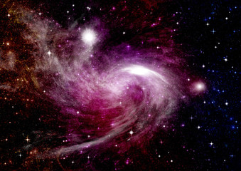 galaxy in a free space. 3D rendering