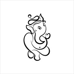 Ganesha The Lord Of Wisdom Calligraphic Style