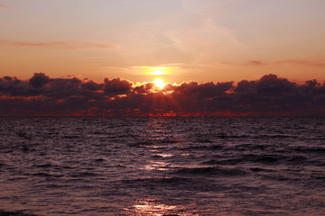 sunset over the sea