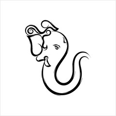 Ganesha The Lord Of Wisdom Calligraphic Style
