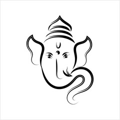 Ganesha The Lord Of Wisdom Calligraphic Style