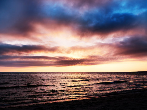 sea sunset landscape image