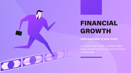 Financial Growth. Business Presentation Background with Illustration.