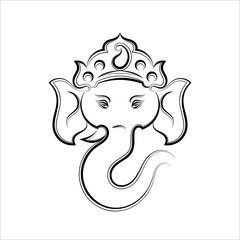 Ganesha The Lord Of Wisdom Calligraphic Style