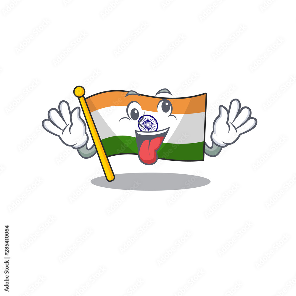 Poster Crazy indian flag kept in cartoon cupboard