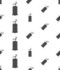 Brick Chimney Icon Seamless Pattern, Smoke Vent