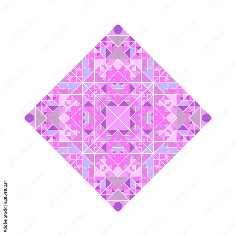 Poster ornate tiled diagonal square symbol - polygonal geometrical abstract geometric vector element from m