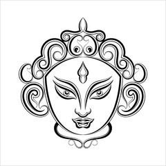 Durga Calligraphic Goddess Of Power, Divine Mother Of The Universe