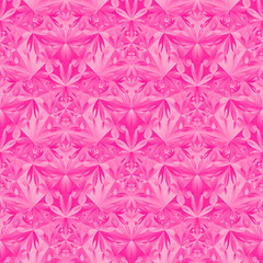 Pink triangular flower pattern background - polygonal abstract seamless gradient vector illustration